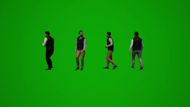 Young Male Student Green Screen Walking Looking University Several Different — Stock Video