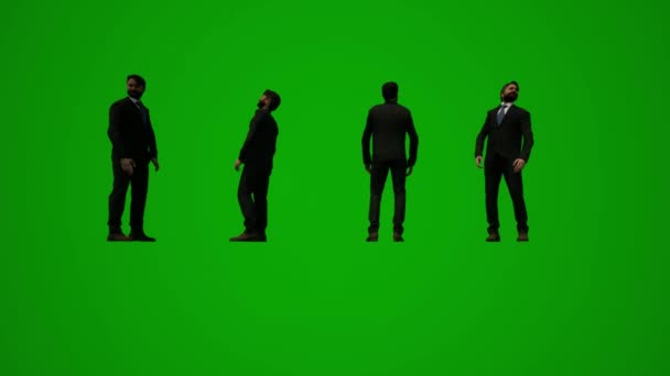 3D营销人员绿色屏幕交谈和解释几个不同的移动角度 — 图库视频影像