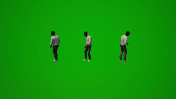 Μαύρο Αμερικανός Άνθρωπος Πράσινη Οθόνη Χορό Στο Κόμμα Αρκετές Διαφορετικές — Αρχείο Βίντεο