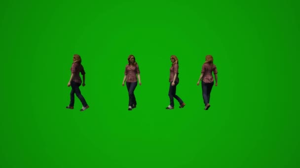 Evropské Ženské Zelené Obrazovky Mluví Volá Kanceláře Několik Různých Pohyblivých — Stock video