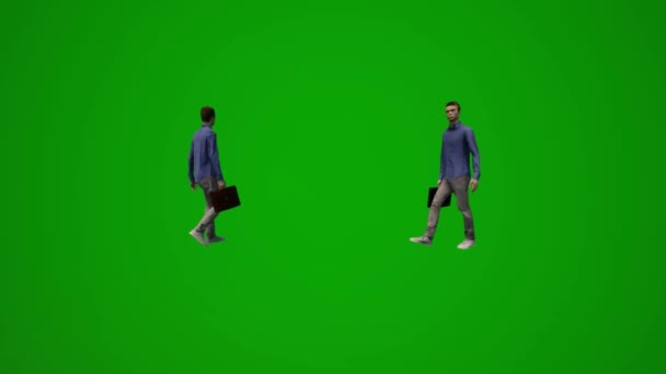 Young Student Boy Green Screen Shopping Traveling Shopping Bags Suitcases — Stock Video