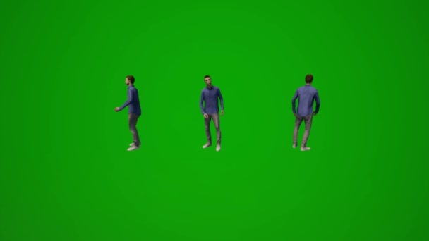 Young Student Boy Green Screen Celebrating End Year Dancing Several — Stock Video