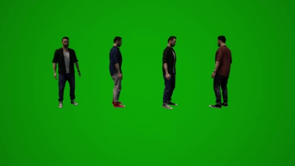 Young White Man Green Screen Talking Having Conversation Several Different — Stock Video
