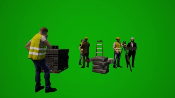 Group Different Young American Men Women Green Screen Background Playing — Stock Video