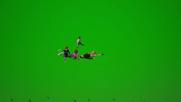 Kilku Różnych Mężczyzn Kobiet Zielony Ekran Spacery Rozmowy Czeka Kawiarnię — Wideo stockowe
