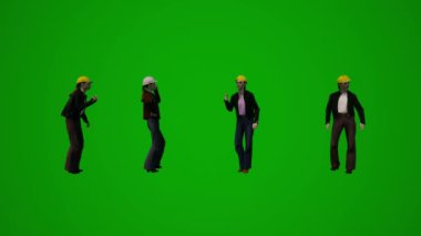 Kadın işveren yeşil ekran sigara ve dinlenme projesi 3D