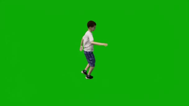 Diversi Bambino Australiano Vacanza Sullo Schermo Verde Parlando Camminando Multivista — Video Stock