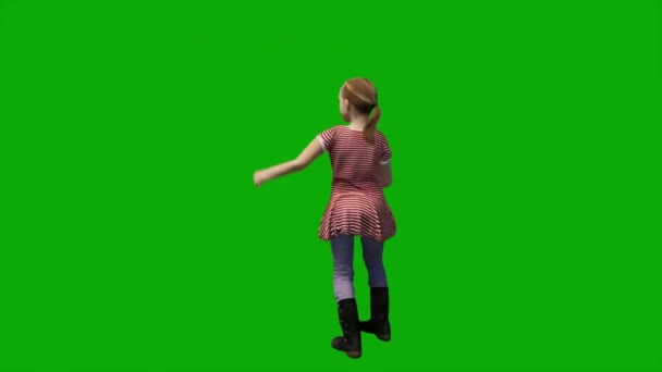 Ragazza Studentessa Animata Schermo Verde Giocare Parlare Attivo Chroma Key — Video Stock