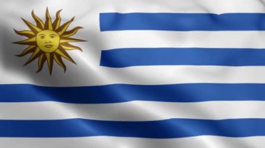 Uruguay Flag 'ın rüzgarda sallanan videosu. Uruguay Bayrak Dalgası Döngüsü rüzgarda dalgalanıyor. Gerçekçi Uruguay Bayrağı geçmişi. Uruguay Bayrak Döngüsü Kapanışı 1080p Tam HD 1920X1080 görüntü. Uruguay bayrağı sallıyor. Ulusa