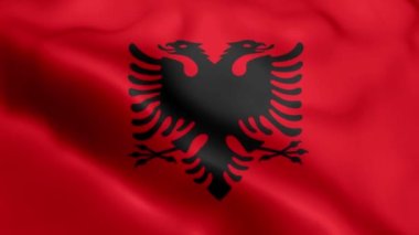 Arnavutluk bayrağının rüzgarda dalgalanan videosu. Arnavutluk Bayrak Dalgası Döngüsü rüzgarda dalgalanıyor. Gerçekçi Arnavutluk Bayrağı geçmişi. Arnavutluk Bayrak Döngüsü Kapanışı 1080p Tam HD 1920X1080 görüntü. Arnavutluk bayrağı sallıyor. Ulusa
