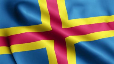 İniş videosu rüzgarda dalgalanıyor. Bayrak Dalgası Döngüsü rüzgarda dalgalanıyor. Gerçekçi arazi bayrağı geçmişi. arazi bayrak döngüsü kapama 1080p Tam HD 