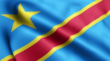 Kongo bayrağının rüzgarda sallanan videosu. Kongo Bayrak Dalgası Döngüsü rüzgarda sallanıyor. Gerçekçi Kongo Bayrağı geçmişi. Kongo Bayrak Döngüsü Kapanışı 1080p Tam HD 1920X1080 görüntü. Kongo bayrağı sallıyor. Ulusal 3D Kongo