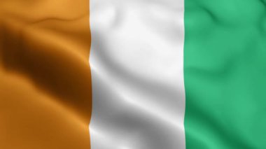 Fildişi Sahil Bayrağı 'nın rüzgarda dalgalanan videosu. Fildişi Sahili Bayrak Dalgası Döngüsü rüzgarda sallanıyor. Gerçekçi Fildişi Sahil Bayrağı geçmişi. Fildişi Sahili Bayrak Döngüsü Kapanışı 1080p Tam HD 1920X1080 görüntü. Fildişi Sahili