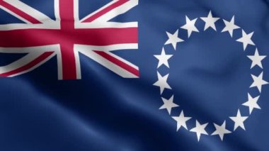 Cook Adaları Bayrağı rüzgarda sallanıyor. Cook Adaları Bayrak Dalgası Döngüsü rüzgarda sallanıyor. Realistik Cook Adaları Bayrak geçmişi. Cook Adaları Bayrak Döngüsü Kapanışı 1080p Tam HD 1920X1080 görüntü. Cook Adası