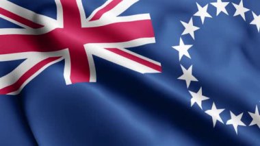 Cook Adaları Bayrağı rüzgarda sallanıyor. Cook Adaları Bayrak Dalgası Döngüsü rüzgarda sallanıyor. Realistik Cook Adaları Bayrak geçmişi. Cook Adaları Bayrak Döngüsü Kapanışı 1080p Tam HD 1920X1080 görüntü. Cook Adası