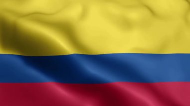 Kolombiya Bayrağı rüzgarda sallanıyor. Kolombiya Bayrak Dalgası Döngüsü rüzgarda dalgalanıyor. Gerçekçi Kolombiya Bayrağı geçmişi. Kolombiya Bayrak Döngüsü Kapanışı 1080p Tam HD 1920X1080 görüntü. Kolombiya bayrağı sallıyor. Hayır.