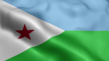 Cibuti Bayrağı rüzgarda sallanıyor. Cibuti Bayrak Dalgası Döngüsü rüzgarda sallanıyor. Gerçekçi Cibuti Bayrağı geçmişi. Cibuti Bayrak Döngüsü Kapanışı 1080p Tam HD 1920X1080 görüntü. Cibuti bayrağı sallıyor. Hayır.