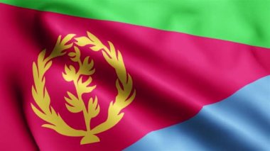 Eritrea Flag 'in rüzgarda dalgalanan videosu. Eritrea Bayrak Dalgası Döngüsü rüzgarda sallanıyor. Gerçekçi Eritre Bayrağı geçmişi. Eritrea Bayrak Döngüsü Kapanışı 1080p Tam HD 1920X1080 görüntü. Eritre bayrağı sallıyor. Ulusa