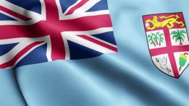 Fiji Flag 'ın rüzgarda dalgalanan videosu. Fiji Bayrak Dalgası Döngüsü rüzgarda dalgalanıyor. Gerçekçi Fiji Bayrağı geçmişi. Fiji Bayrak Döngüsü Kapanışı 1080p Tam HD 1920X1080 görüntü. Fiji bayrağı sallıyor. Ulusal 3d Fiji bayrağı