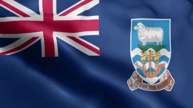 Falkland Adaları Flag videosu rüzgarda dalgalanıyor. Falkland Adaları Bayrak Dalgası Döngüsü rüzgarda sallanıyor. Gerçekçi Falkland Adaları Bayrak geçmişi. Falkland Adaları Bayrak Döngüsü Kapanışı 1080p Tam HD 1920X1080 fo