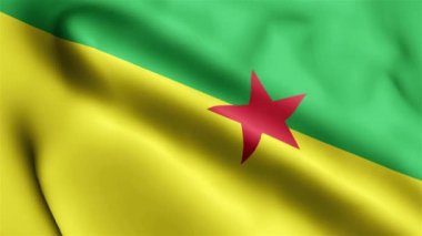 Fransız Guyanası bayrağı rüzgarda sallanıyor. Fransız Guyanası Bayrak Dalgası Döngüsü rüzgarda dalgalanıyor. Gerçekçi Fransız Guyanası geçmişi. Fransız Guyanası Bayrak Döngüsü Kapanışı 1080p Tam HD 1920X1080 görüntü. Fren