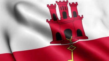 Gibraltar Flag 'ın rüzgarda dalgalanan videosu. Gibraltar Bayrak Dalgası Döngüsü rüzgarda sallanıyor. Gerçekçi Cebelitarık Bayrağı geçmişi. Gibraltar Bayrak Döngüsü Kapanışı 1080p Tam HD 1920X1080 görüntü. Cebelitarık el sallıyor.