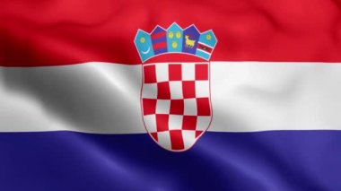 Hırvatistan Bayrağı rüzgarda sallanıyor. Hırvatistan Bayrak Dalgası Döngüsü rüzgarda dalgalanıyor. Gerçekçi Hırvatistan Bayrağı geçmişi. Hırvatistan Bayrak Döngüsü Kapanışı 1080p Tam HD 1920X1080 görüntü. Hırvatistan bayrak sallıyor. Ulusa