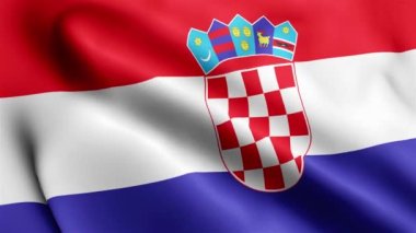 Hırvatistan Bayrağı rüzgarda sallanıyor. Hırvatistan Bayrak Dalgası Döngüsü rüzgarda dalgalanıyor. Gerçekçi Hırvatistan Bayrağı geçmişi. Hırvatistan Bayrak Döngüsü Kapanışı 1080p Tam HD 1920X1080 görüntü. Hırvatistan bayrak sallıyor. Ulusa