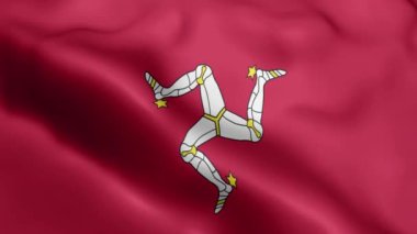 Man Flag Adası 'nın rüzgarda dalgalanan videosu. Man adası bayrak dalgası dalgalanması rüzgarda sallanıyor. Man Flag 'ın gerçekçi adası geçmişi. Man Flag Adası Kapanış Çemberi 1080p Tam HD 1920X1080 görüntüleri. Man Adası