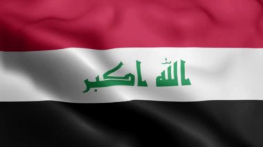 Irak Bayrağı rüzgarda sallanıyor. Irak Bayrak Dalgası Döngüsü rüzgarda dalgalanıyor. Gerçekçi Irak Bayrağı geçmişi. Irak Bayrak Döngüsü Kapanışı 1080p Tam HD 1920X1080 görüntü. Irak bayrağı sallıyor. Ulusal 3D Irak bayrağı