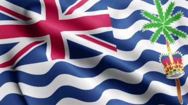 İngiliz Hint Okyanusu Bölgesi Bayrağı rüzgarda sallanıyor. İngiliz Hint Okyanusu Bölgesi Bayrak Dalgası Döngüsü rüzgarda sallanıyor. Gerçekçi İngiliz Hint Okyanusu Toprakları Bayrağı geçmişi. İngiliz Hint Okyanusu T