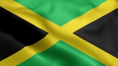Jamaika bayrağının rüzgarda dalgalanan videosu. Jamaika Bayrak Dalgası Döngüsü rüzgarda dalgalanıyor. Gerçekçi Jamaika Bayrağı geçmişi. Jamaika Bayrak Döngüsü Kapanışı 1080p Tam HD 1920X1080 görüntü. Jamaika bayrağı sallıyor. Ulusa