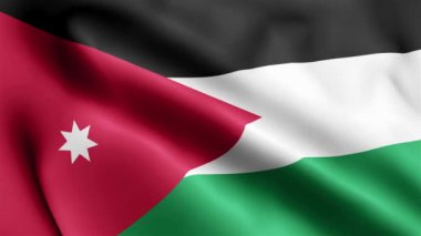 Jordan Flag 'in rüzgarda sallanan videosu. Jordan Bayrak Dalgası Döngüsü rüzgarda sallanıyor. Gerçekçi Jordan Flag geçmişi. Jordan Bayrak Döngüsü Kapanışı 1080p Tam HD 1920X1080 görüntüsü. Jordan bayrak sallıyor. Ulusal 3d