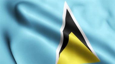 Saint Lucia Flag 'ın rüzgarda dalgalanan videosu. Aziz Lucia Bayrak Dalgası Döngüsü rüzgarda dalgalanıyor. Gerçekçi Aziz Lucia bayrağı geçmişi. Saint Lucia Bayrak Döngüsü Kapanışı 1080p Tam HD 1920X1080 görüntüsü. Aziz Lucia