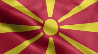 Kuzey Makedonya Bayrağı 'nın rüzgarda dalgalanan videosu. Kuzey Makedonya Bayrak Dalgası Döngüsü rüzgarda dalgalanıyor. Gerçekçi Kuzey Makedonya Bayrağı geçmişi. Kuzey Makedonya Bayrak Döngüsü Kapanışı 1080p Tam HD 1920X1080 Footag