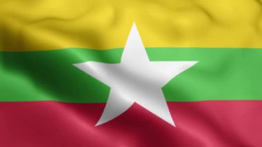 Myanmar Flag 'ın rüzgarda dalgalanan videosu. Myanmar Bayrak Dalgası Döngüsü rüzgarda dalgalanıyor. Gerçekçi Myanmar Flag geçmişi. Myanmar Bayrak Döngüsü Kapanışı 1080p Tam HD 1920X1080 görüntü. Myanmar bayrak sallıyor. Ulusa