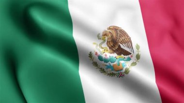 Meksika Bayrağı rüzgarda sallanıyor. Meksika Bayrak Dalgası Döngüsü rüzgarda dalgalanıyor. Gerçekçi Meksika Bayrağı geçmişi. Meksika Bayrak Döngüsü Kapanışı 1080p Tam HD 1920X1080 görüntü. Meksika bayrağı sallıyor. Ulusal 3d