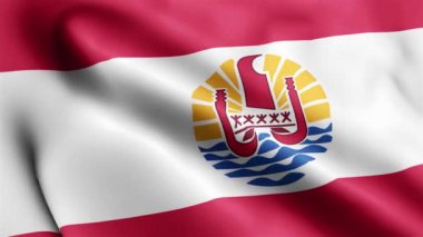 Fransız Polinezya Bayrağı rüzgarda dalgalanıyor. Fransız Polinezyası Bayrak Dalgası Döngüsü rüzgarda sallanıyor. Gerçekçi Fransız Polinezya Bayrağı geçmişi. Fransız Polinezyası Bayrak Döngüsü Kapanışı 1080p Tam HD 1920X1080 fo