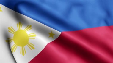 Filipinler Bayrağı rüzgarda sallanıyor. Filipinler Bayrak Dalgası Döngüsü rüzgarda dalgalanıyor. Gerçekçi Filipinler Bayrağı geçmişi. Filipinler Bayrak Döngüsü Kapanışı 1080p Tam HD 1920X1080 görüntü. Filipinler