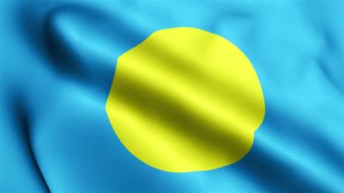 Palau Flag 'ın rüzgarda dalgalanan videosu. Palau Bayrak Dalgası Döngüsü rüzgarda dalgalanıyor. Gerçekçi Palau Flag geçmişi. Palau Bayrak Döngüsü Kapanışı 1080p Tam HD 1920X1080 görüntü. Palau bayrağı sallıyor. Ulusal 3d Palau