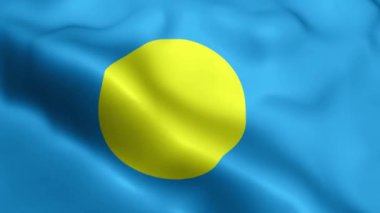 Palau Flag 'ın rüzgarda dalgalanan videosu. Palau Bayrak Dalgası Döngüsü rüzgarda dalgalanıyor. Gerçekçi Palau Flag geçmişi. Palau Bayrak Döngüsü Kapanışı 1080p Tam HD 1920X1080 görüntü. Palau bayrağı sallıyor. Ulusal 3d Palau