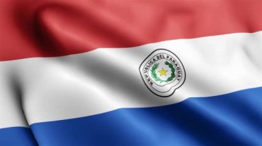 Paraguay bayrağının rüzgarda dalgalanan videosu. Paraguay Bayrak Dalgası Döngüsü rüzgarda dalgalanıyor. Gerçekçi Paraguay Bayrağı geçmişi. Paraguay Bayrak Döngüsü Kapanışı 1080p Tam HD 1920X1080 görüntü. Paraguay bayrağı sallıyor. Hayır.