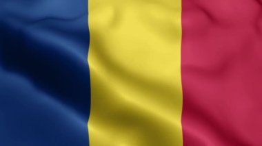 Romanya Bayrağı rüzgarda sallanıyor. Romanya Bayrak Dalgası Döngüsü rüzgarda dalgalanıyor. Gerçekçi Romanya Bayrağı geçmişi. Romanya Bayrak Döngüsü Kapanışı 1080p Tam HD 1920X1080 görüntü. Romanya bayrağı sallıyor. Ulusa