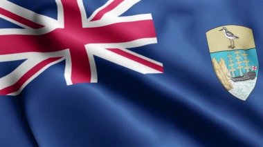 Saint Helena, Ascension ve Tristan da Cunha Flag 'ın rüzgarda dalgalanan videosu. Saint Helena, Ascension ve Tristan da Cunha Flag Loop rüzgarda sallanıyor. Gerçekçi Aziz Helena, Yükseliş ve Tristan da Cun