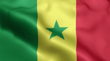 Senegal Flag 'in rüzgarda dalgalanan videosu. Senegal Bayrak Dalgası Döngüsü rüzgarda sallanıyor. Senegal 'in gerçekçi geçmişi. Senegal Bayrak Döngüsü Kapanışı 1080p Tam HD 1920X1080 görüntü. Senegal bayrağı sallıyor. Ulusa