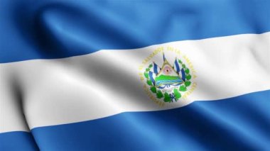 El Salvador Flag 'ın rüzgarda dalgalanan videosu. El Salvador Bayrak Dalgası Döngüsü rüzgarda sallanıyor. Gerçekçi El Salvador bayrağı geçmişi. El Salvador Bayrak Döngüsü Kapanışı 1080p Tam HD 1920X1080 görüntü. El Salvador