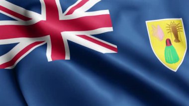 Turks ve Caicos Adaları Bayrağı rüzgarda sallanıyor. Turks ve Caicos Adaları Flag Wave Loop rüzgarda sallanıyor. Gerçekçi Türkler ve Caicos Adaları Bayrak geçmişi. Turks ve Caicos Adaları Bayrak Döngüsü Muhbiri