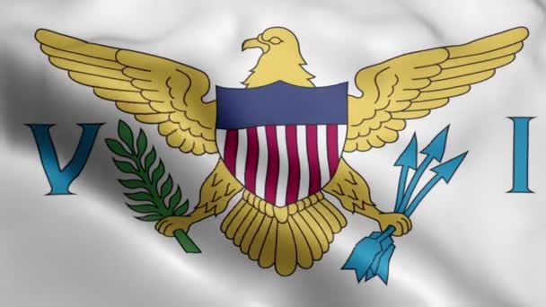 Amerikanska Jungfruöarna Flagga Video Viftar Vinden Amerikanska Jungfruöarna Flagg Wave — Stockvideo