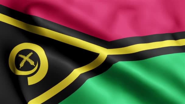 Vanuatu Flagga Video Viftar Vinden Vanuatu Flag Wave Loop Vinkar — Stockvideo