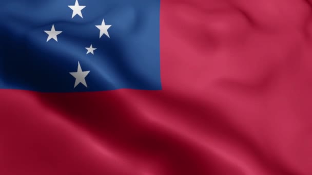 Samoa Flagge Weht Wind Samoa Flag Wave Loop Weht Wind — Stockvideo